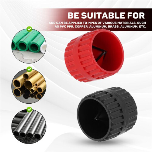 2 Pcs Inner and Outer Reamer Pipes and Pipe Deburring Reamer Pipe Chamfering Tools Suitable for PVC PPR Copper Pipe -A 2