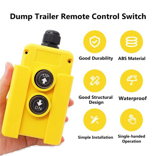 Dump Trailer Remote Control  12V   Down Control  Hydraulic Pump Power Acting Lift Unloading Truck 2