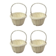 Paquete de 4 Cestas Tejidas, Cesta de Flores de Boda, Cestas de 8x5 cm para Niñas de Flores, Cestas de Niñas de Flores, Flores Trenzadas
