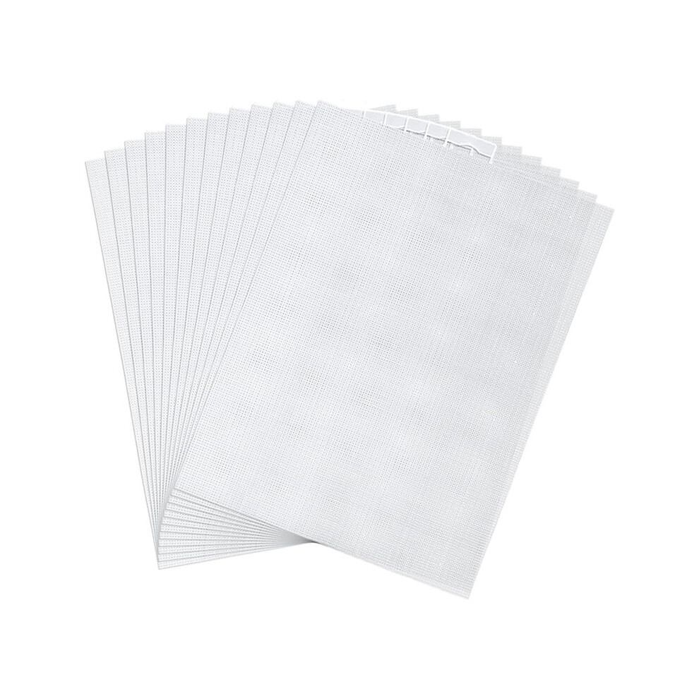 12Pcs 14 Count Plastic Mesh Canvas Sheets, 11X8.2 Inch White Needlepoint Canvas Plastic Grid Sheet 4712984426368
