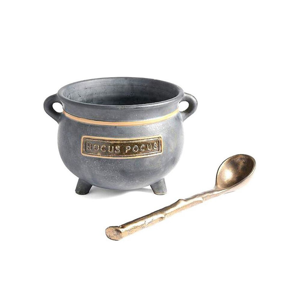 Halloween Decoration Witch Cauldron Resin Bowl Candy Bucket Halloween Indoor Outdoor Kitchen Decoration Black 6032598219407