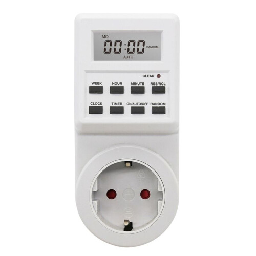 Digital Timer Socket Electronic Timing  24h Kitchen Timer Outlet Programmable Socket EU Plug