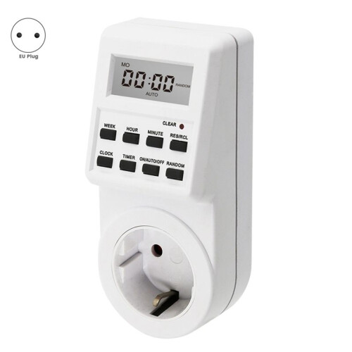 Digital Timer Socket Electronic Timing  24h Kitchen Timer Outlet Programmable Socket EU Plug 2