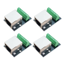 Scheda Breakout Connettore Presa Femmina Ethernet RJ45 4 Pezzi, Terminale Adattatore di Rete Schermato Scheda Connettore da 2,54 mm