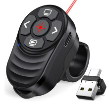 Clicker per Presentazioni Wireless USB Tipo C Ricaricabile, Presentazioni con da Dito Clicker Powerpoint con Puntatore Luminoso
