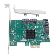 PCIE Expansion Card Adapter PCI Express X1 to 4 Port SATA3.0 Controller 88SE9215 Chip PCI E PCI-E 3 Multiplier