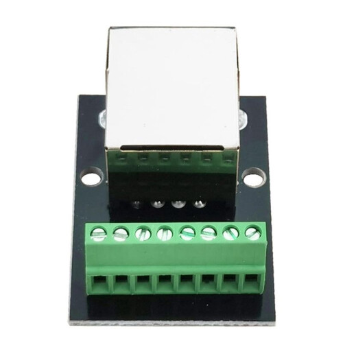 4PCS RJ45 Ethernet Female Socket Connector Breakout Board,2.54mm Connector Board Shielded Network Adapter Terminal 1