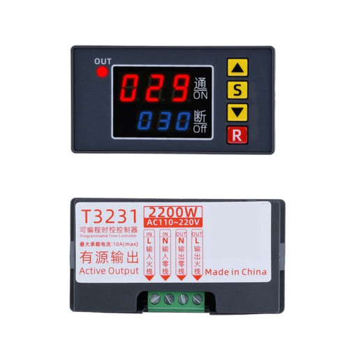 T3231 Programmable  Controller AC 110-220V 2200W Dual LED Display Digital Relay  Delay 1