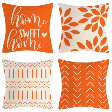 Orange Kissen BezüGe 18X18 Set mit 4 Hause Dekorative Dekor Kissen BezüGe Draussen Leinen Couch Dekor Kissen Herbst