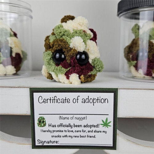 Adopt A Weed Plushie,Jar Funny Plush Desktop Accessories B 1