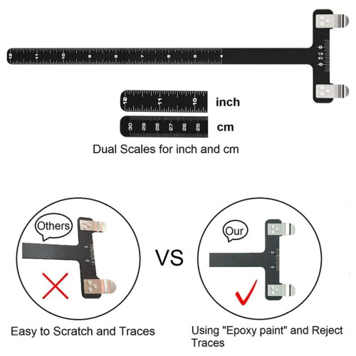 Bow String Nocking Points Set with T Square Ruler Nocking Buckle Pliers and 8pcs Nocking Buckle Set, Black 2