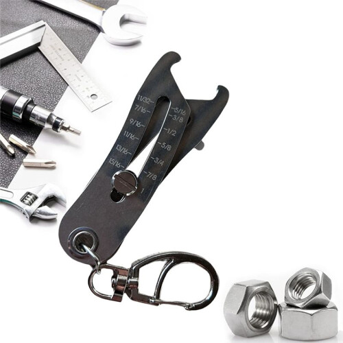 Portable Precise Thread Size Checker Keychain, Nut & Bolt Thread Size Checker Bolt Size Finder Keychain 1pcs 2