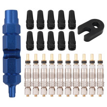 10pcs Valve Core for Presta,Valve Core Bike Bicycle Replacement with 2 Valve Core Remover Tools&10 Valve Stem Core Caps