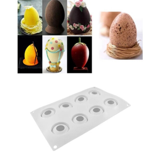 Easter Egg Silicone Mold Eight Holes Three-Dimensional Egg Shape Plaster Mold DIY Handmade Home Decoration for Easter 1