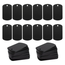 100Pcs Metal Stamping Blanks Black for Stamping, Engraving Blanks Aluminum Stamping Blanks Keychain Blank Dog Tag