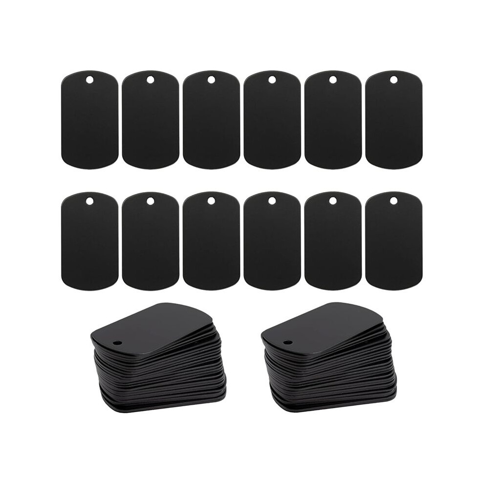 100Pcs Metal Stamping Blanks Black For Stamping, Engraving Blanks Aluminum Stamping Blanks Keychain Blank Dog Tag 4712533284906
