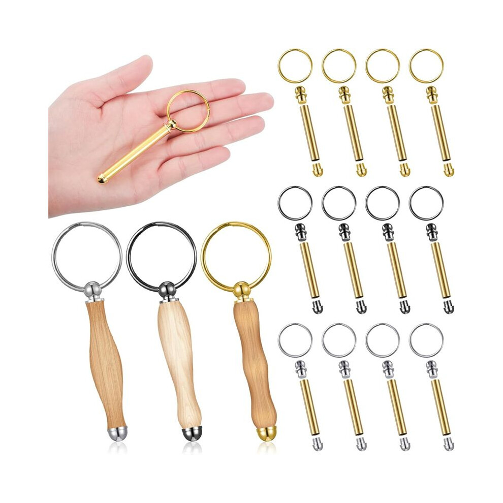 Torribaly 12Pcs Woodturning Keychain Kit Wood Turning Accessories Mandrel Wood Turning Keychain For Woodworking Gifts