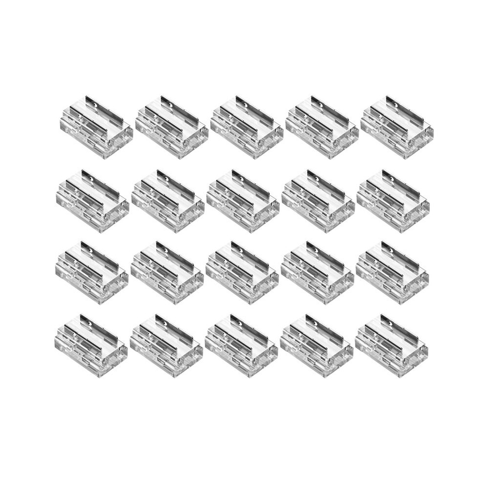 20 Pack Led Strip Connectors, For 8Mm 2-Pin Cob/Smd 2835/3528 Led Strips Traight,Corner, Strip-To-Strip Strip-To-Wire 4713634421122