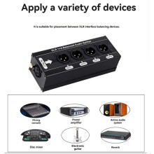 XLR 1x4 Balanced Audio Splitter 1 in 4 Out 3 Pin XLR Audio Splitter Audio Signal Splitter Box No Power Supply Required