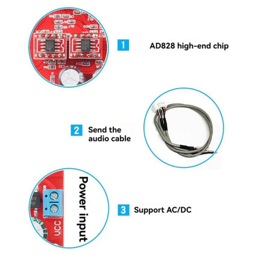 AD828 Preamplifier Volume Control Board with Treble Midrange and Bass Tone Controls Preamplifier Power Amplifier Board 1