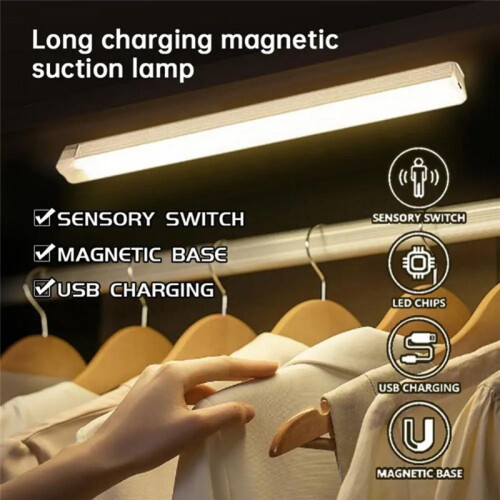 Motion Sensor Wireless LED Night Light TypeC Rechargeable Cabinet Wardrobe Lamp Backlight for Kitchen Staircase 2