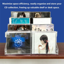 4Tier Clear Acrylic CD Holder Cascading CD Storage Rack,DVD/CD Display Rack & Vinyl Record Storage Stand