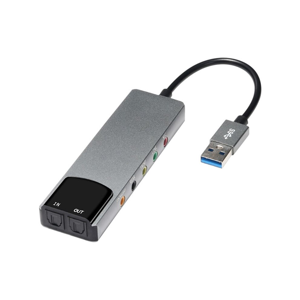 6-In-1 Usb External Optical Sound Card Multifunction Audio Converter Adapter For Notebook Aluminium Sound Card 4711932961999