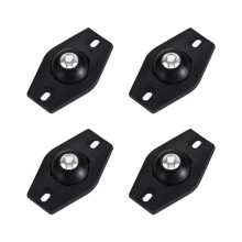 4pcs Self Adhesive Type Mute Universal Wheel Furniture Casters Wheels Stainless Steel Wheel 360 Rotation Black