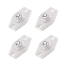 4pcs Self Adhesive Type Mute Universal Wheel Furniture Casters Wheels Stainless Steel Wheel 360 Rotation White