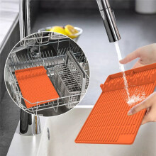BBQ Oven Silicone Side Rack Mat Baking Tray Protection Mat Drain Pad Black Stone Silicone Oven Tool Mat
