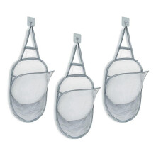 3 Pieces Hanging Laundry Basket Foldable Mesh Laundry Basket Dirty Linen Basket with Handle Door Mesh Laundry Basket
