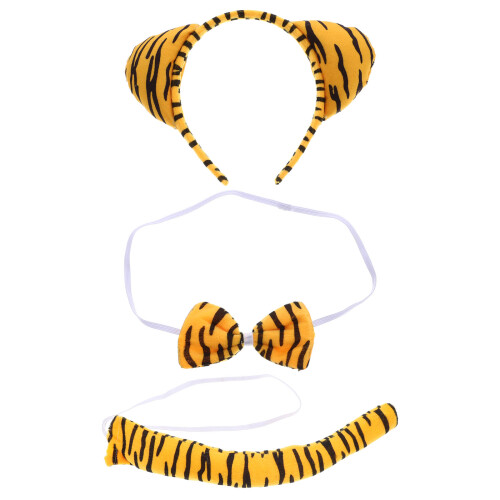 3Sets Tiger Costume Accessories Plush Ears Tail Party Kit 1