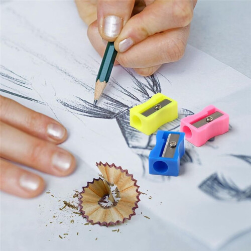 144 Coloured Plastic Pencil Sharpener  Handheld Pencil Sharpener Bulk Pencil Sharpeners Pocket Sized Plastic 2