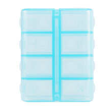 Plastic Rectangle 8 Compartments 7 Days Medicine Pill Box