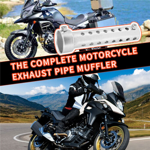 Silver Motorcycle Exhaust Can Muffler Insert Baffle DB Killer Silencer 35mm x 140mm 2