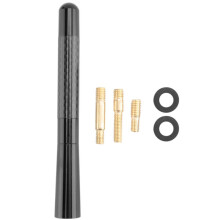 Universell 5-Tums 120 Mm Svart Antenn Kolfiberskrivare Kortslutning Bilradio AM/FM-Antenn + Adapter
