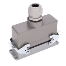 Rectangular H24B-He-024-1 Heavy Duty Connectors Power 24 Pin Cores 16A 500V Screw Feet Aviation Plug Socket,139x43x72Mm