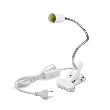 E27 Lamp Holder with EU Power Adapter Flexible Bedside Table Desk Clips Lamps Base Socket Converter with Push