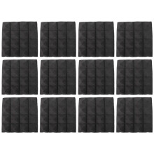 Charcoal Acoustic Foam Tiles Soundproofing Foam Panels Studio Sound Padding 2 x 10 x 10 Inch(Black)