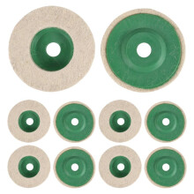 10Pcs 100Mm 4 Inch Wool Buffing Round Polishing Wheels Pads Polisher Wheels for Copper Iron&Aluminum Metal Polishing Tools