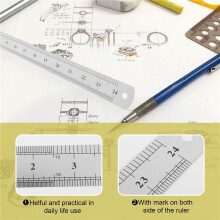 Stainless Steel 60cm 23.6 Inch Measuring Long Straight Ruler
