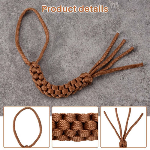 Paracord Square Weave Knife Lanyard--Khaki 1