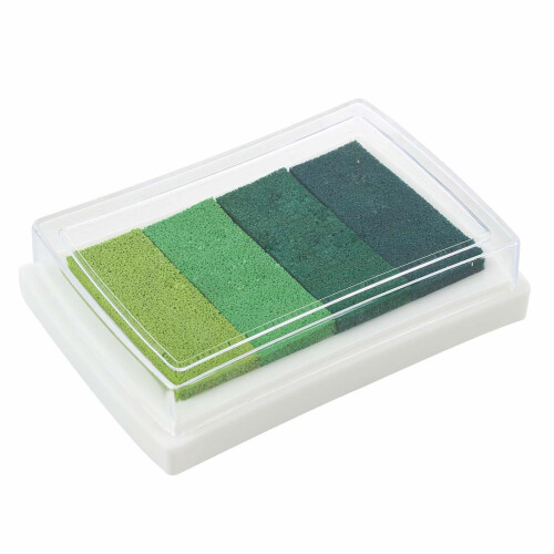 Inkpad  Multi Gradient Green 4 x Colors Ink Stamp Pad Oil Based