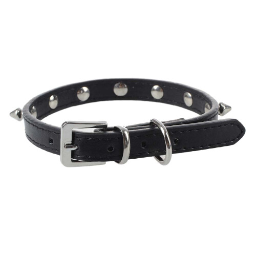 Collier de Cou S, en PU Noir Rivets pour Animaux Chien 1