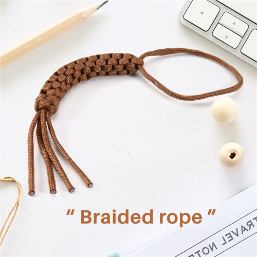 Paracord Square Weave Knife Lanyard--Khaki 2