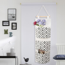 Kids Toy Storage Bag 3 Pocket Hanging Organizer for Closet Wall Door Decor