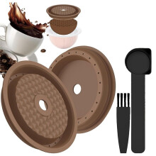 2 Piezas Tapas de Cápsulas de Café Reutilizables para , Discos de Cápsulas de Café Vertuo Recargables con Papel de Aluminio