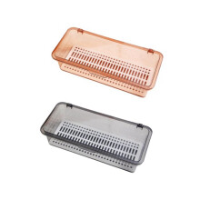Drawer Organizer, Clear Vanity Desk Storage and Organizer, Make Holder with Lid for Bathroom Display Storage B