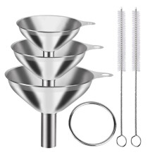 Funnels for Filling Bottles 3Pcs Stainless Steel Kitchen Funnel Set Funnels for Transferring Essential Oils Liquid