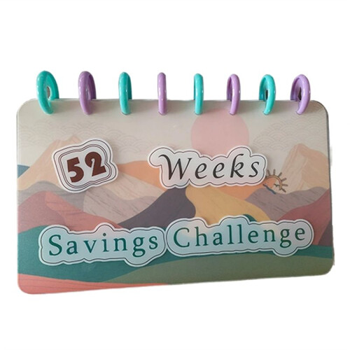 Budget Book 52 Week Binder Saving Challenge Reusable Cash Planner Envelope Fun Money-Saving Organizer